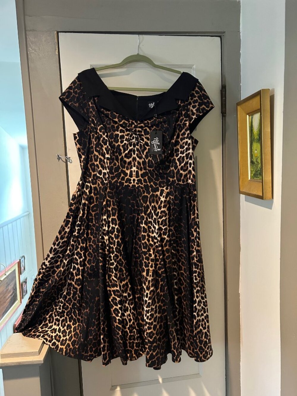 NWT Hell Bunny Panthera midi dress 50s pinup rockabilly leopard print 2XL